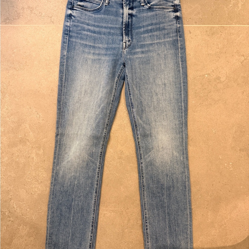 NWOT MOTHER Light Blue Slim Straight Jeans Size 26